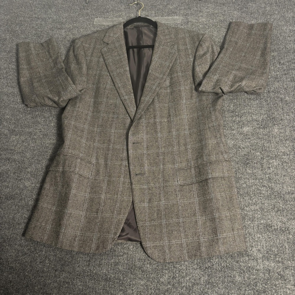 Ermenegildo Zegna Sport Coat Mens 42R Gray Glen Plaid Wool Cashmere 2 Button - Picture 4 of 16